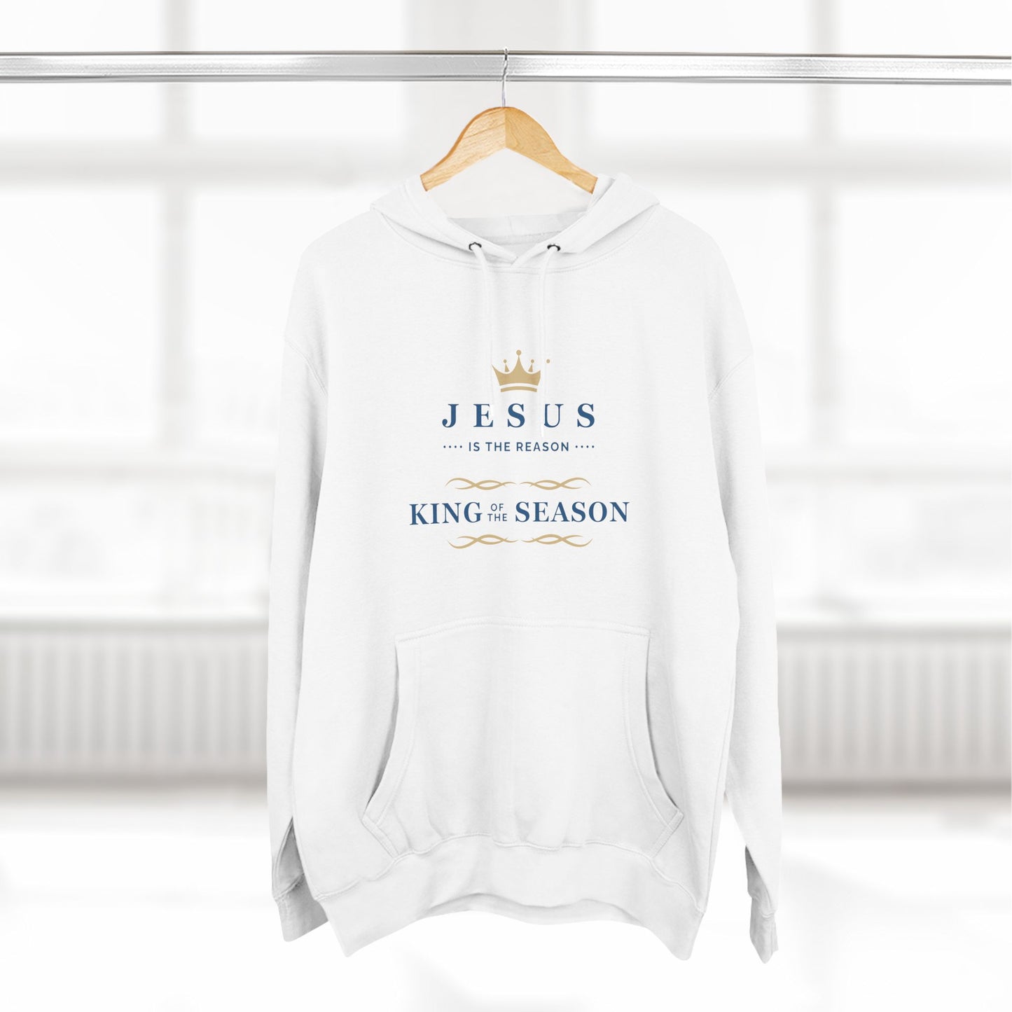 Hoodie Blanco - Jesus es la Razon - Elegante Regalo Navidad (Impresion Ingles - Jesus is the Reason)